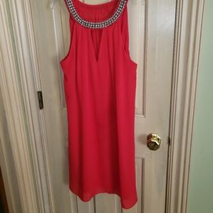Red dress by Blue Rain beaded neckline Misses sz L
